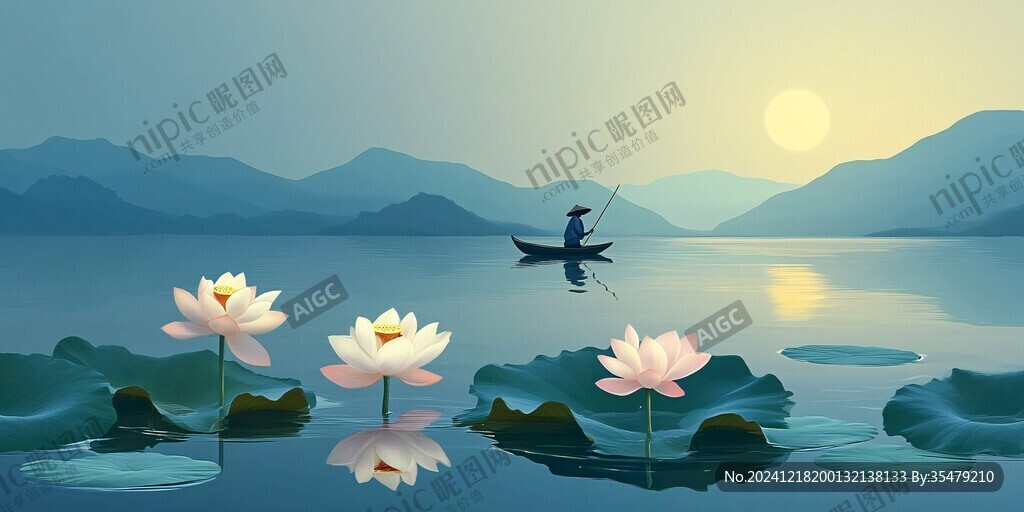 垂釣插畫