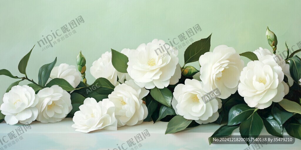白玫瑰花背景墻
