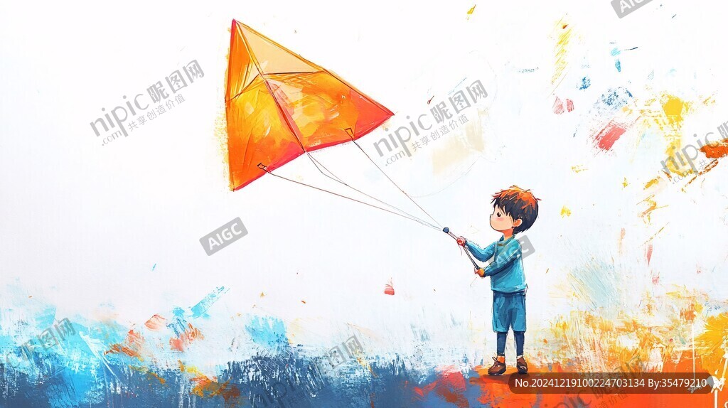 放風(fēng)箏插畫