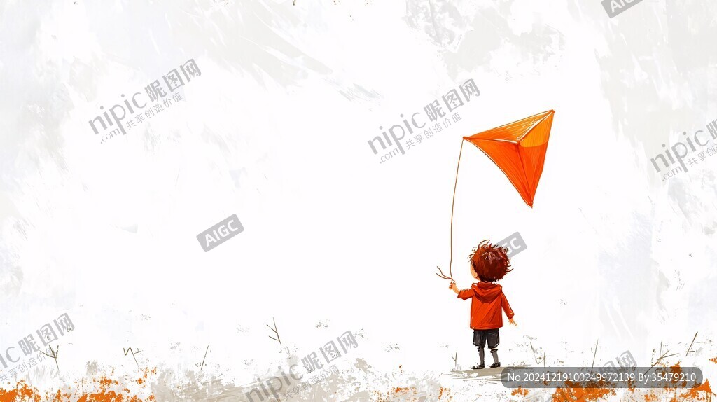 放風(fēng)箏插畫