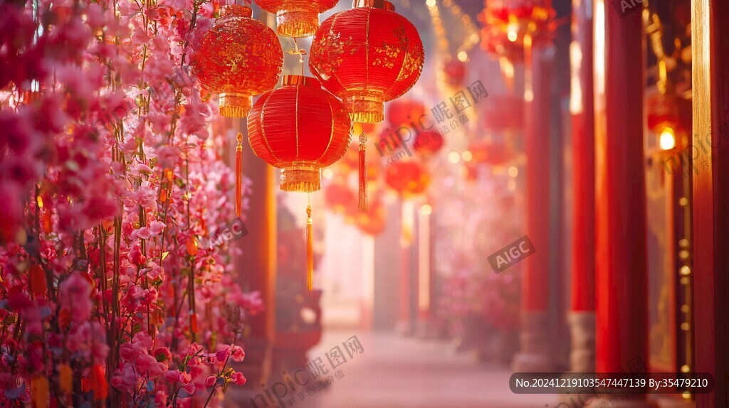 蘭花與紅燈籠