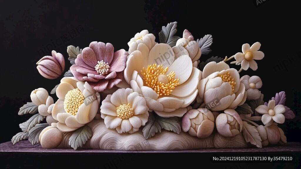 3d立體花卉牡丹