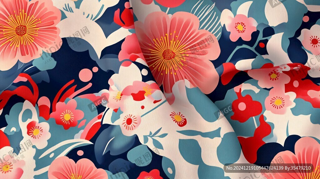 新中式花鳥數(shù)碼印花