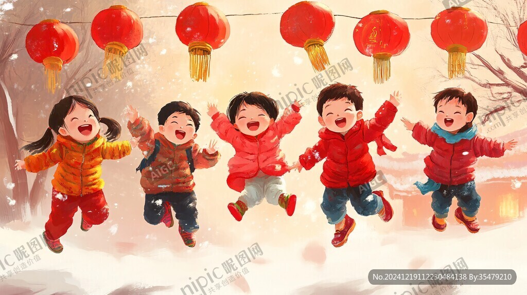 新年兒童插畫