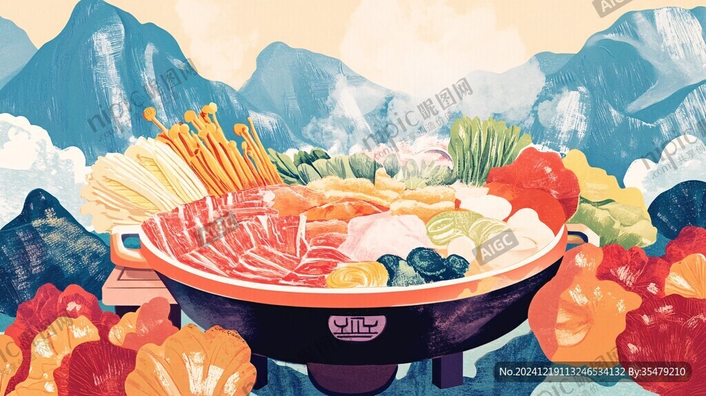 火鍋原創(chuàng)插畫(huà)