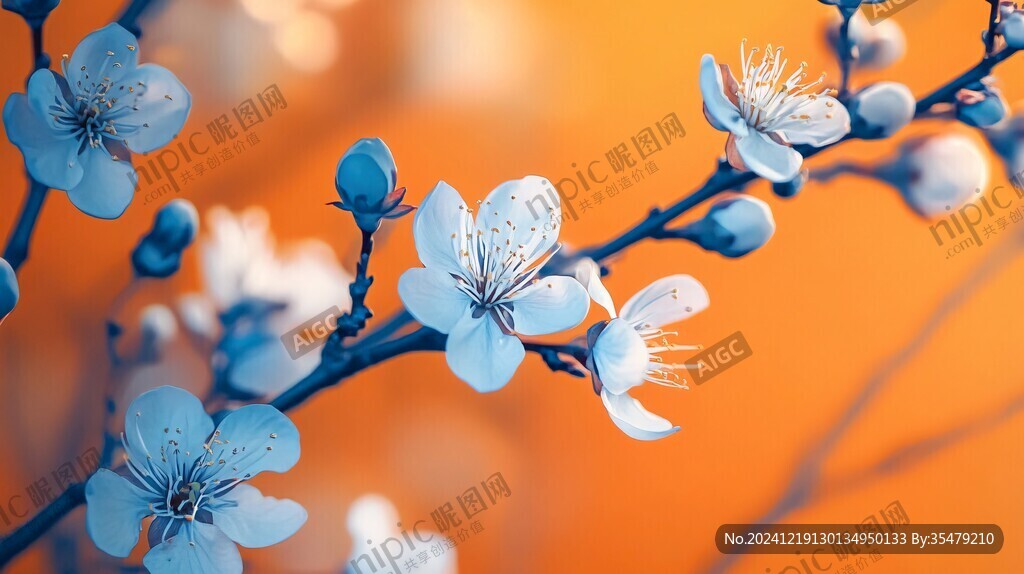 杏花暖色背景