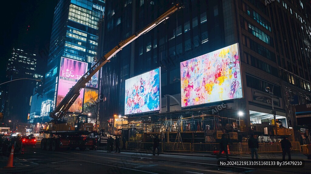 城市夜晚廣告牌