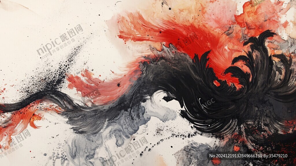 大氣潑墨抽象水墨夢(mèng)幻