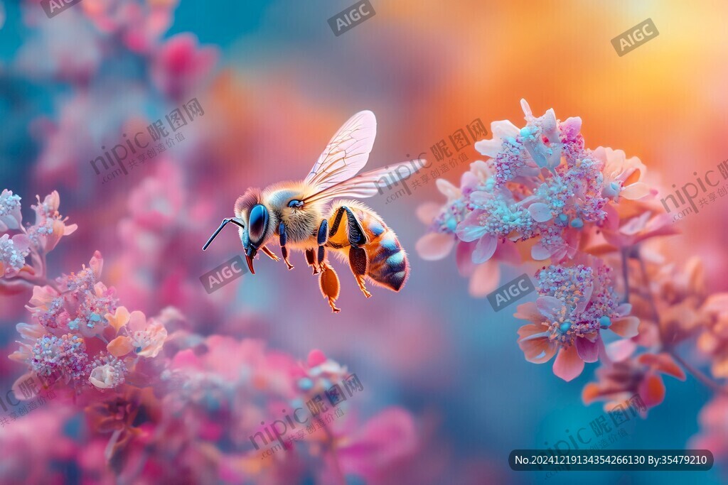 蜜蜂采蜜高清壁紙