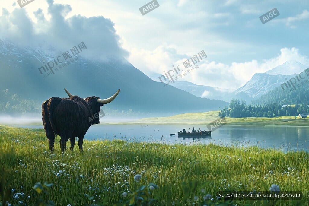 山巒草地牛