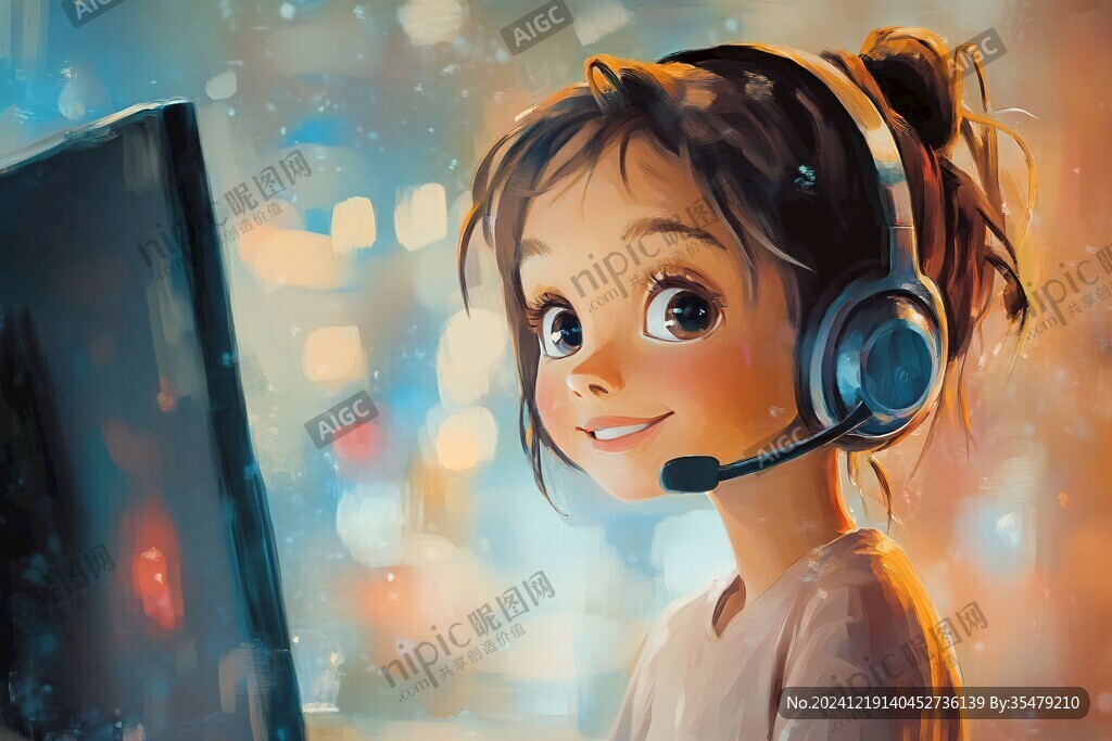 打游戲的小姑娘