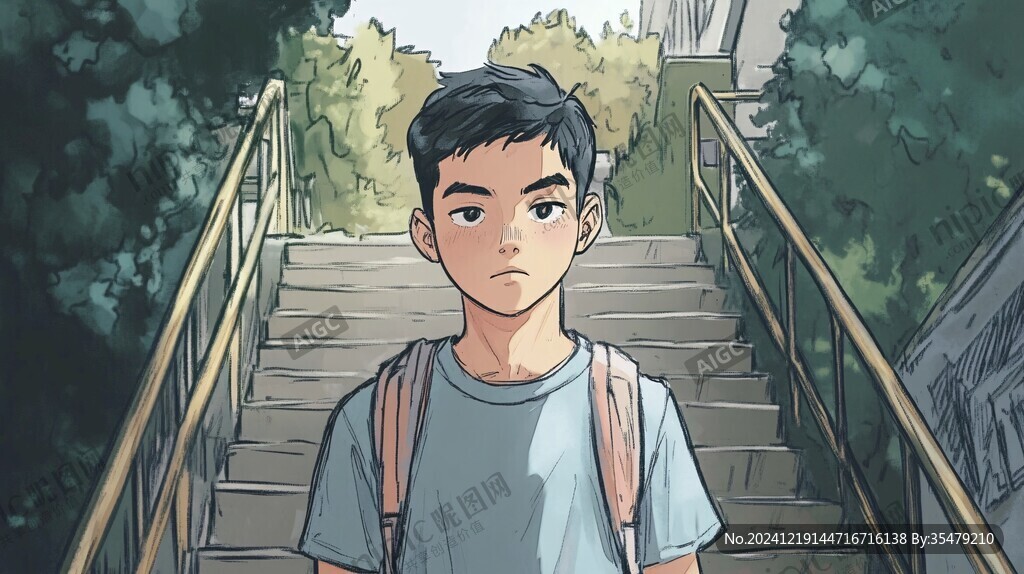青春男孩插畫