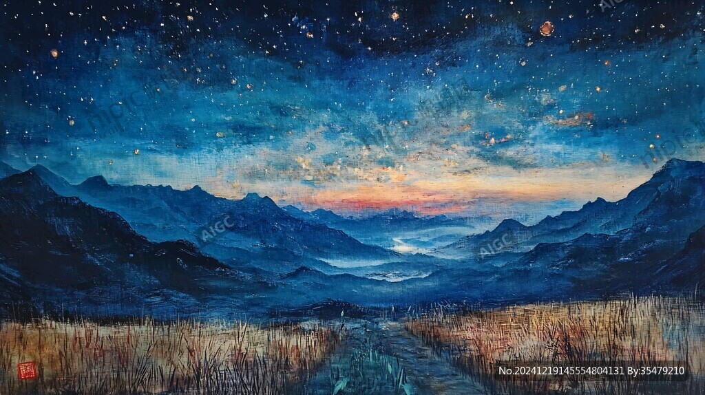 星夜油畫