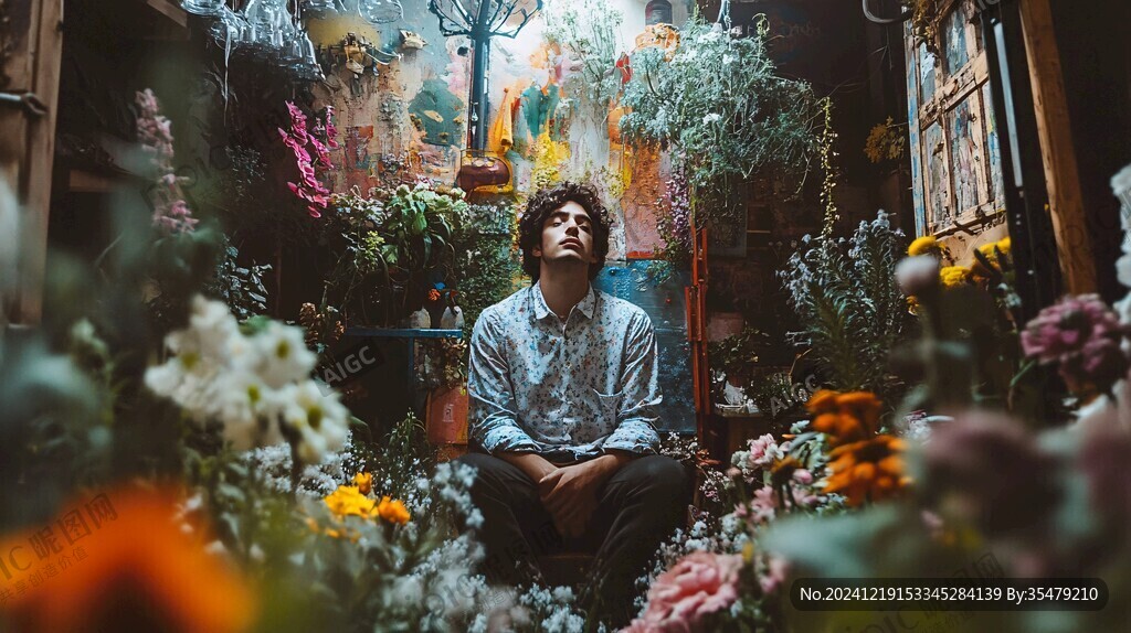 花下的人