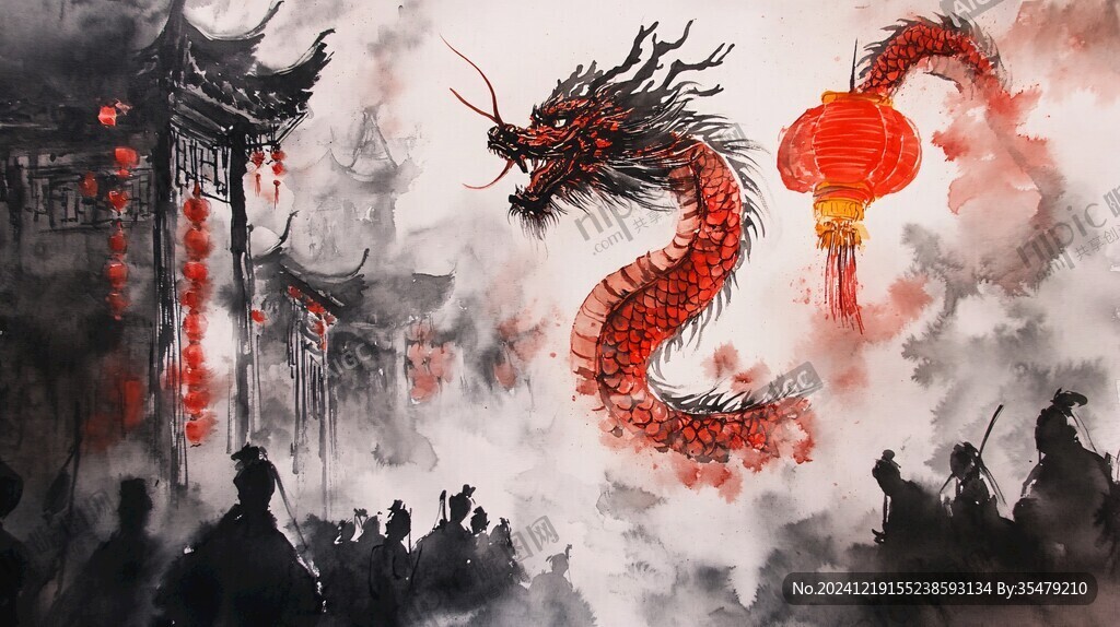 龍年橫版插畫