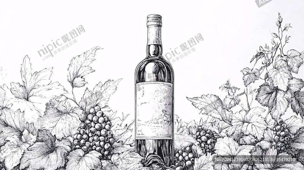 紅酒包裝插畫(huà)