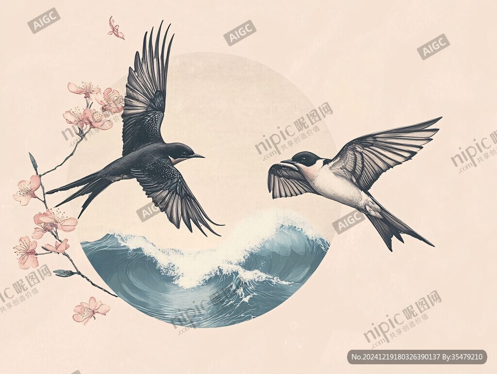 日喜鵲插畫