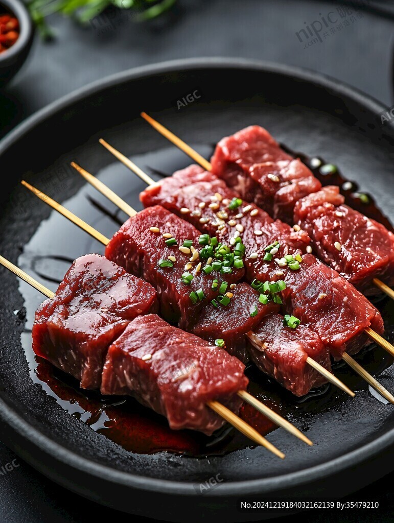 鐵板牛肉串圖片