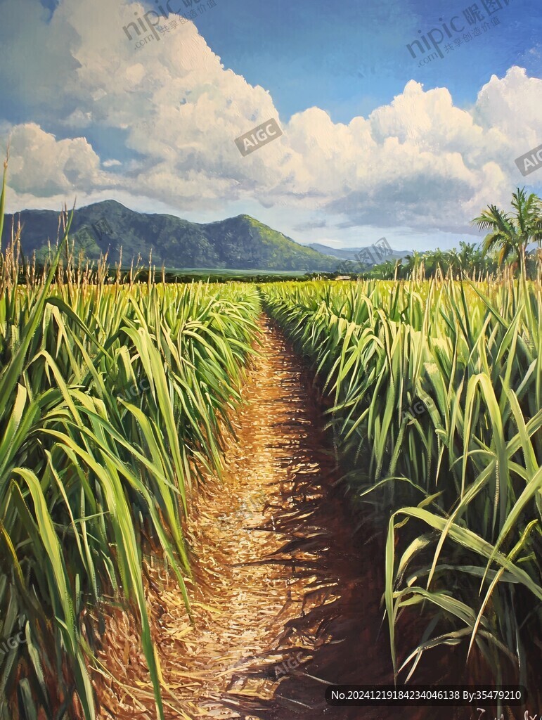 甘蔗地插畫