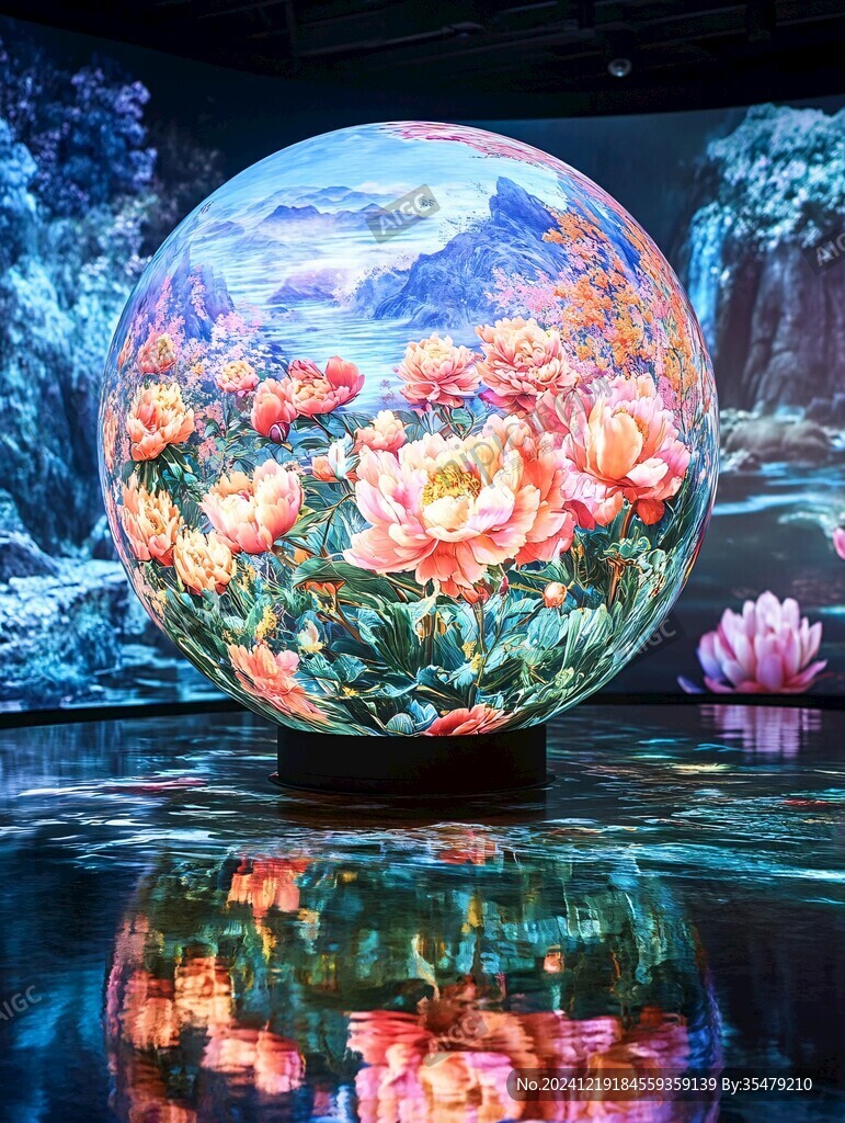 荷花水晶球