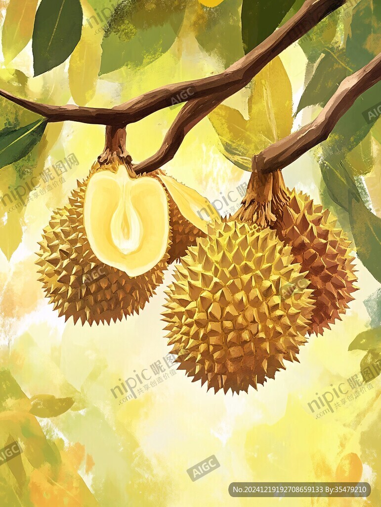榴蓮插畫
