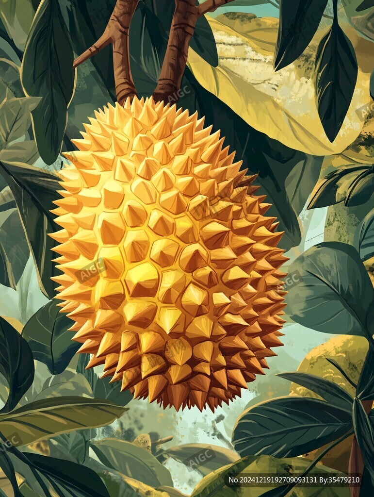 榴蓮包裝插畫