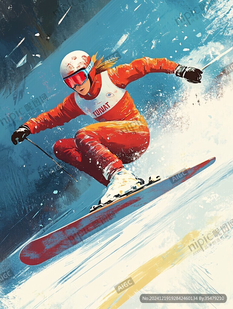 滑雪運動戶外出插畫