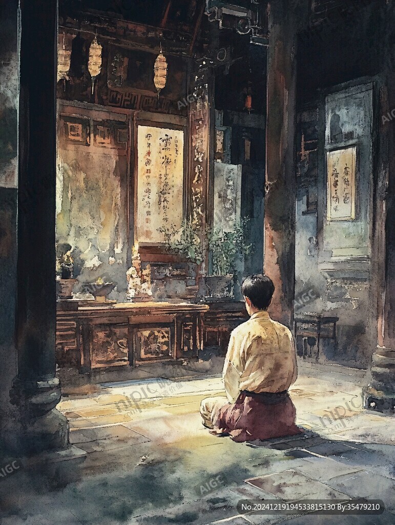 光孝祠水彩