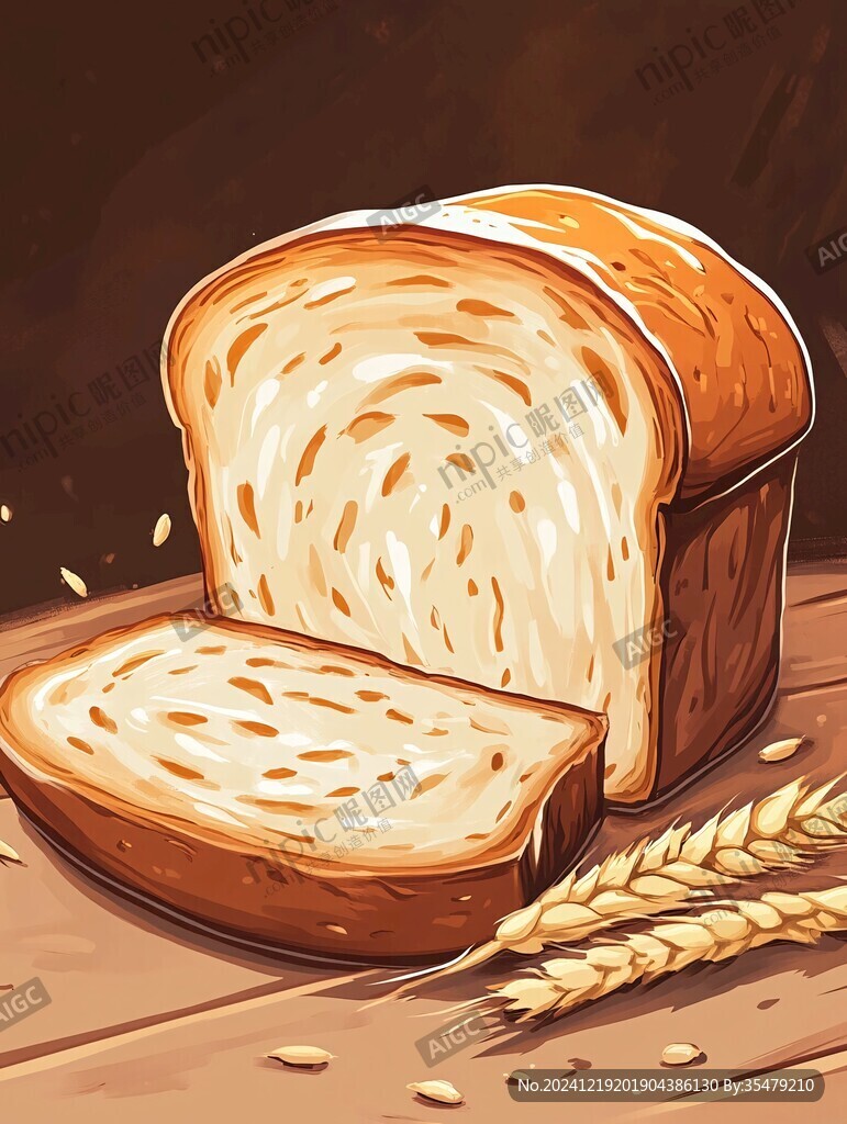 吐司面包片插畫