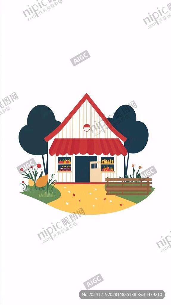 農(nóng)家屋插畫