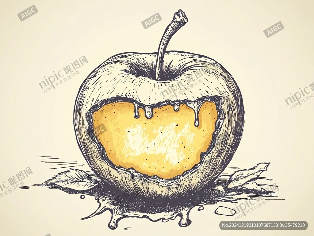 丑蘋果手繪插畫
