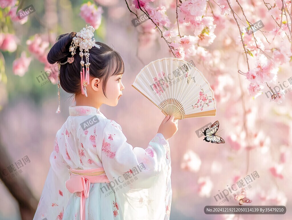 穿漢服賞花