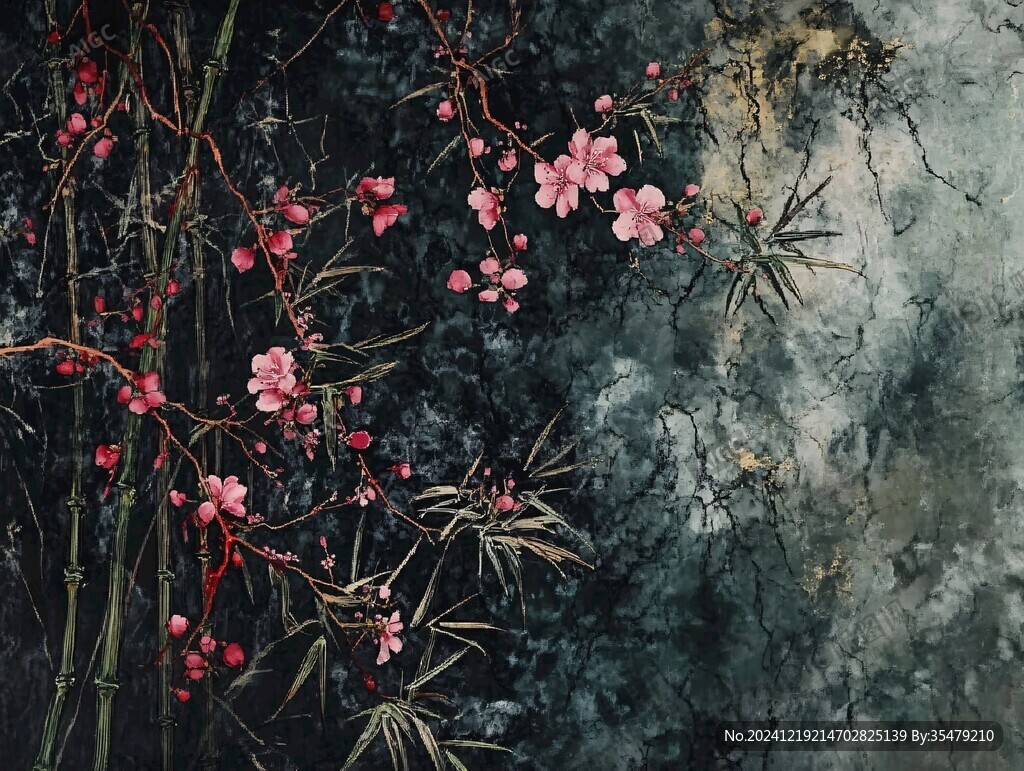 油畫梅花