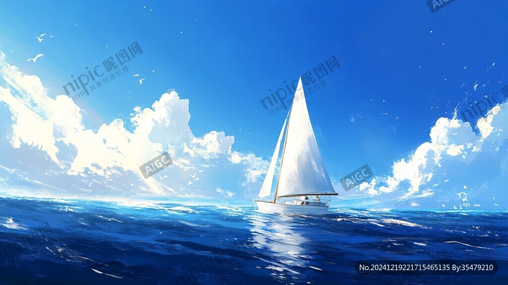 插畫海洋遼闊