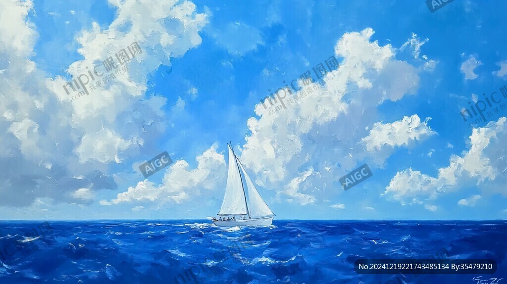碧海藍天繪畫