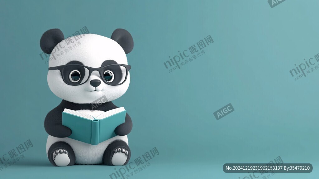 看書的小熊貓