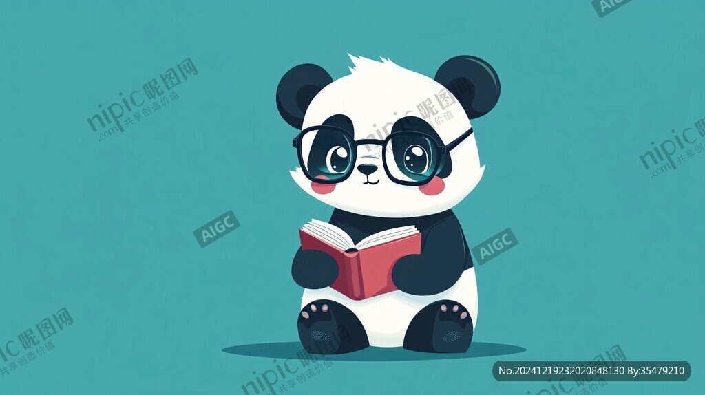 看書的小熊貓