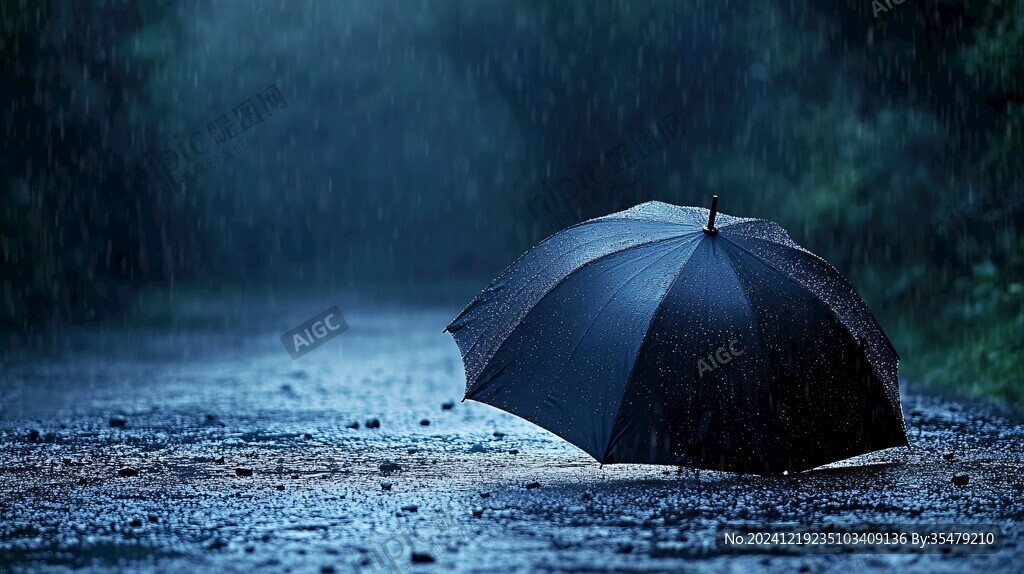 大雨中的傘