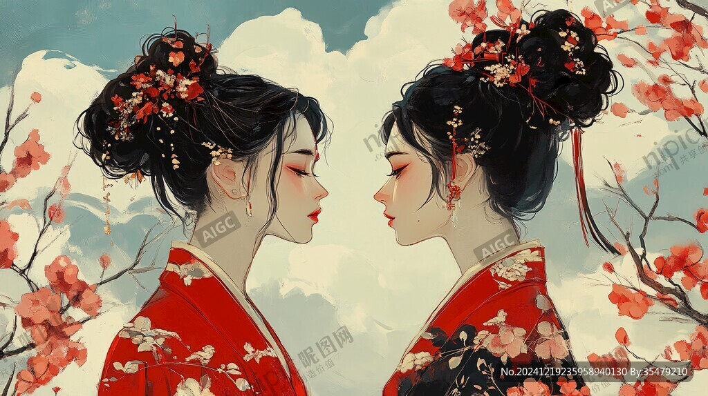 閨蜜插畫