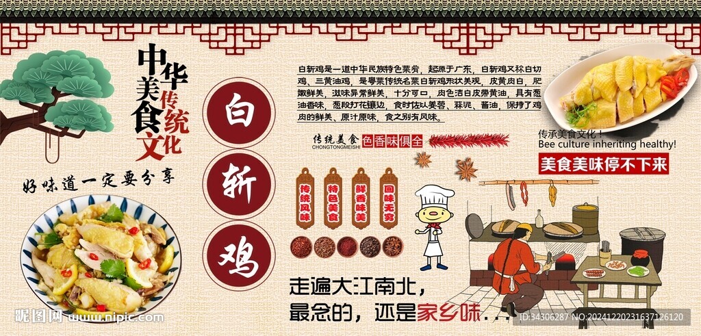 白斬雞背景墻