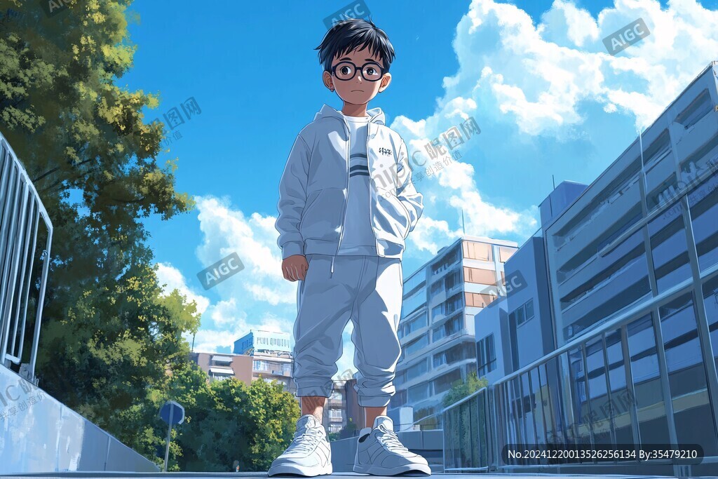 插畫男生