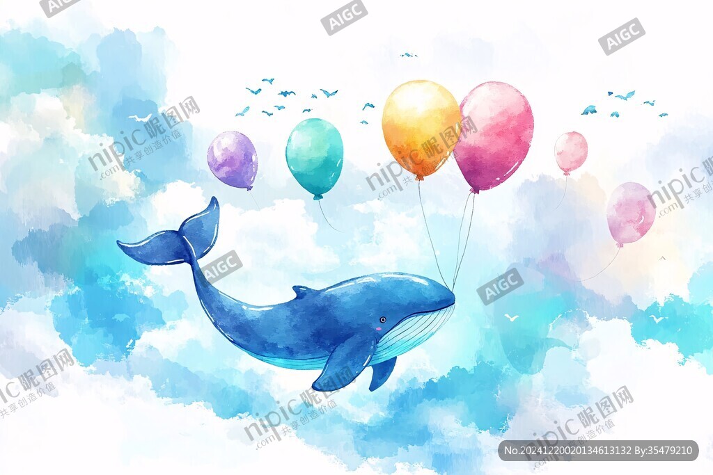 鯨魚海豚插畫