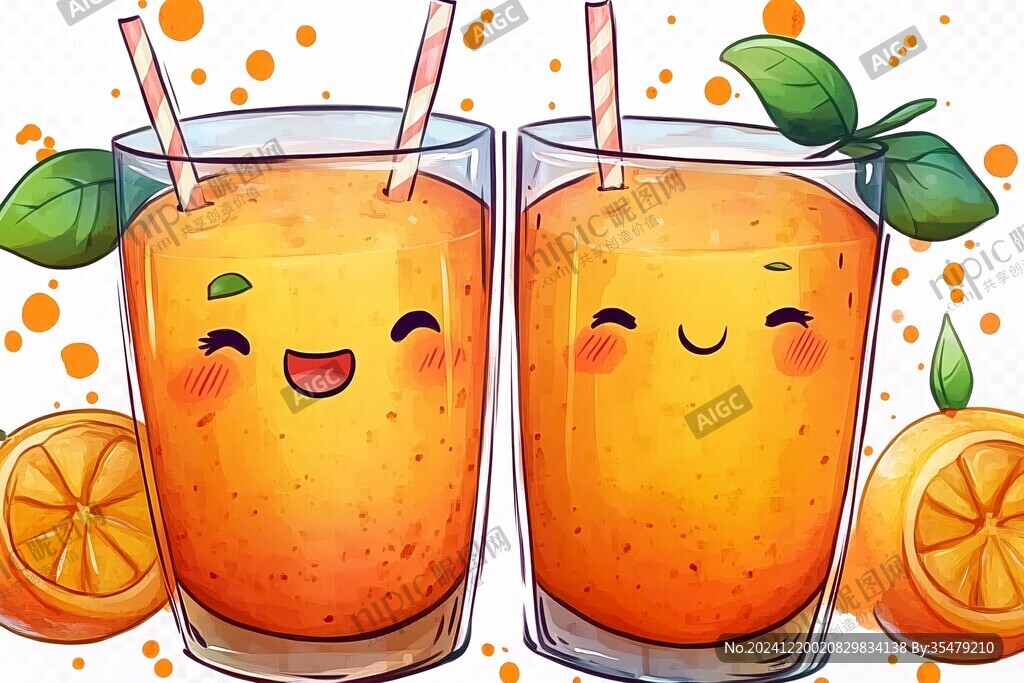 果汁卡通圖案