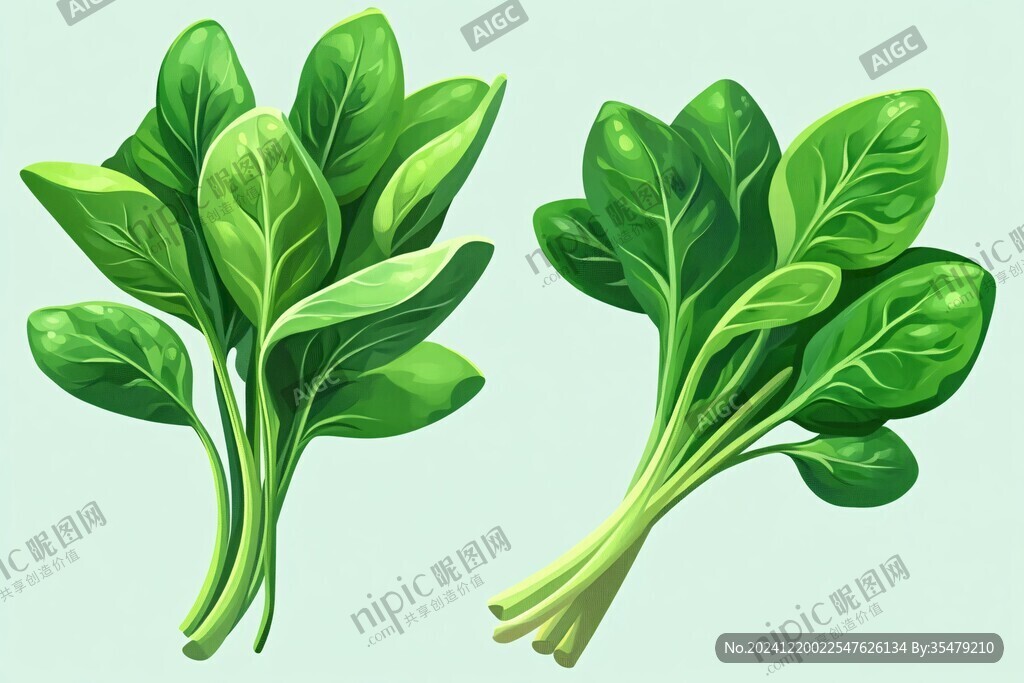 木耳菜插畫素材