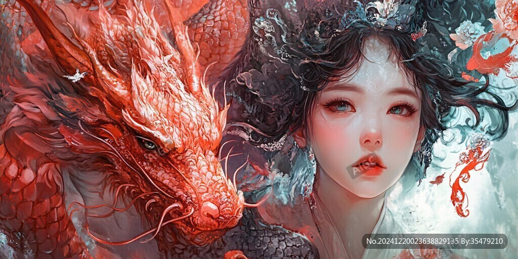 龍年橫版插畫