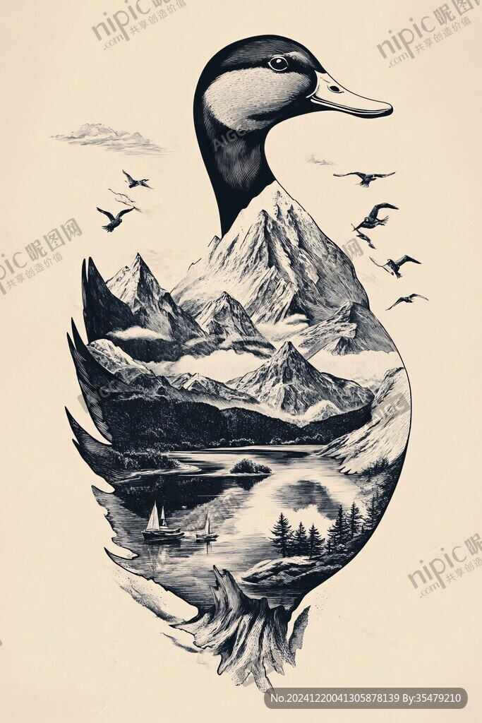 鵝包裝插畫