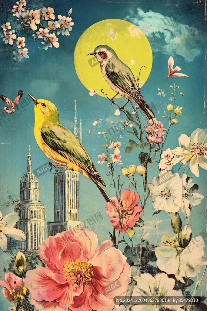 歐式花鳥