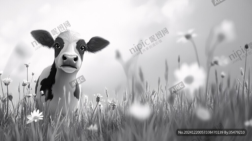 q版黑白奶牛