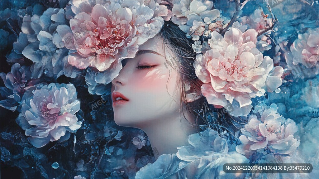 唯美少女與花系列