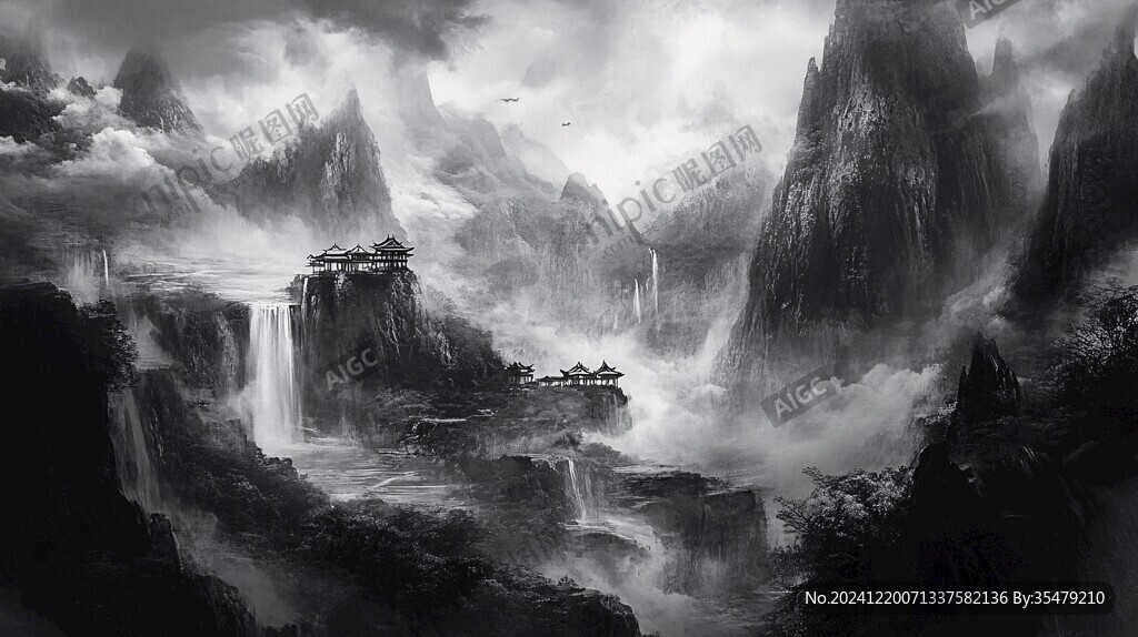 古風山水場景